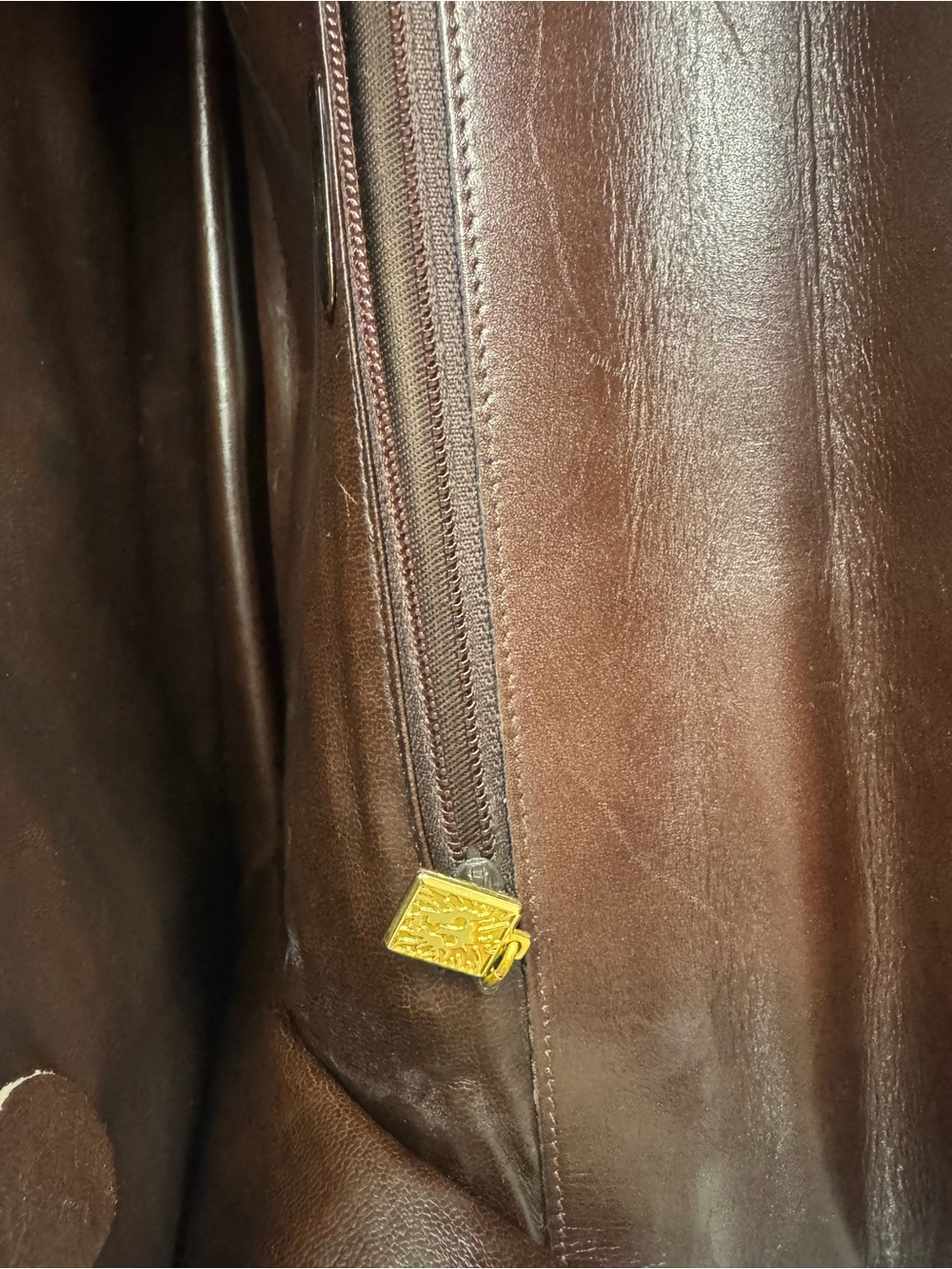 Anne Klein for Calderon brown leather briefcase - Picture 10 of 16